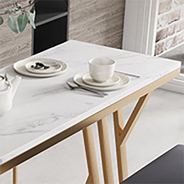 Luxurious Rectangular Pub Table Set 1/2/5 Pieces Artificial Marble Counter Table Set