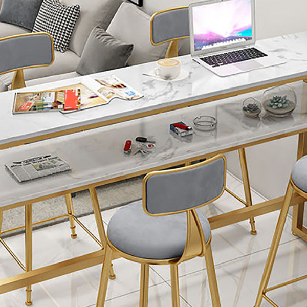Glam Style 1/2/5 Pieces Faux Marble Bar Table Set Fixed Table Counter Set for Home Use