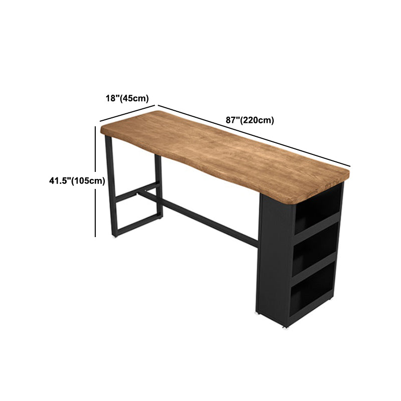 Indoor Modern Solid Wood Bistro Accent Dining Table Footrest Bistro Table with Storage
