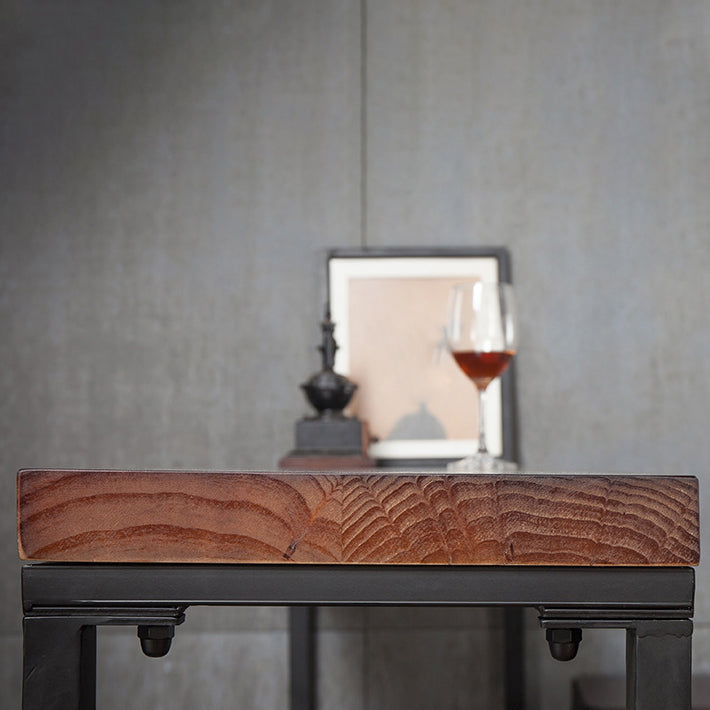 Glam Footrest Bar Wine Table Rectangle Trestle Solid Wood Cocktail Bar Table