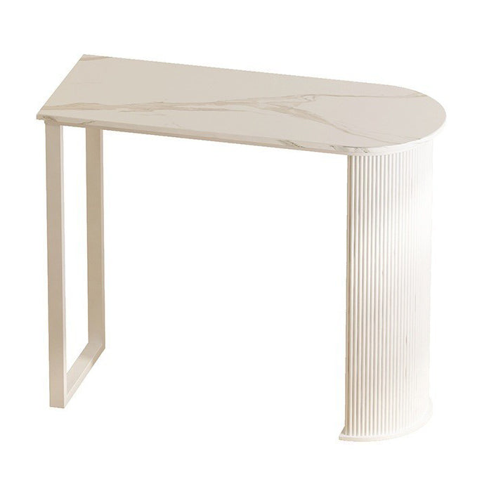 Modern Indoor Bar Height Table Double Pedestal Stone Bistro Accent Dining Table