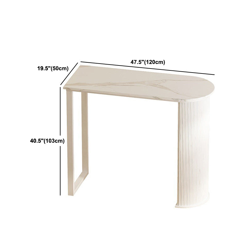 Modern Indoor Bar Height Table Double Pedestal Stone Bistro Accent Dining Table