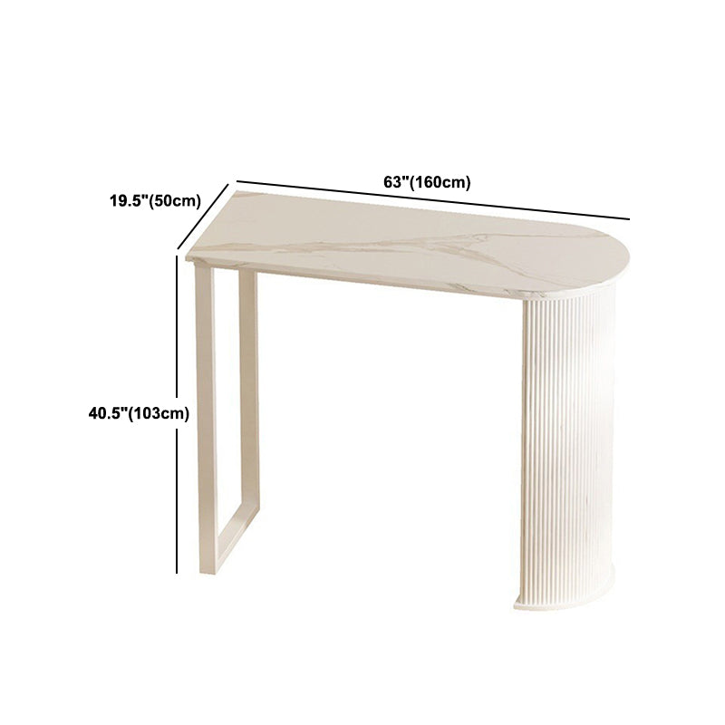 Modern Indoor Bar Height Table Double Pedestal Stone Bistro Accent Dining Table