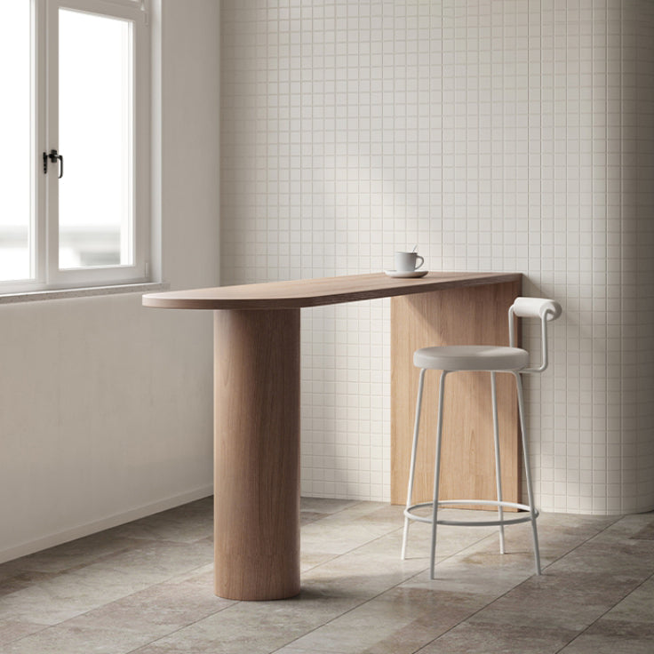 Solid Wood Bar Wine Table Modern Living Room Double Pedestal Bar Stool Table