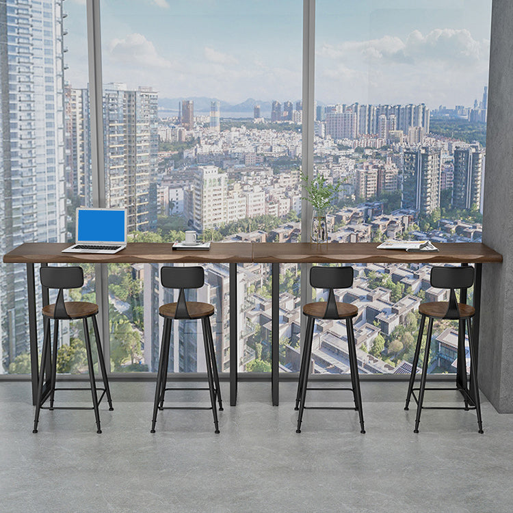 Industrial Solid Wood Bar Table Rectangle Bar Dining Room Table