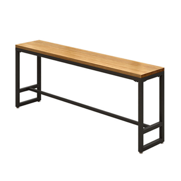 Solid Wood Bar Dinner Table Industrial Bar Dining Table with Black Base