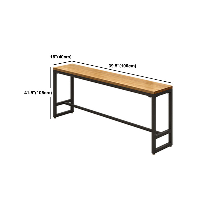 Solid Wood Bar Dinner Table Industrial Bar Dining Table with Black Base
