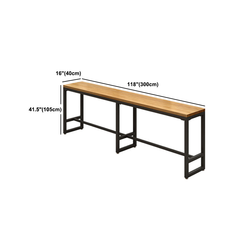 Solid Wood Bar Dinner Table Industrial Bar Dining Table with Black Base