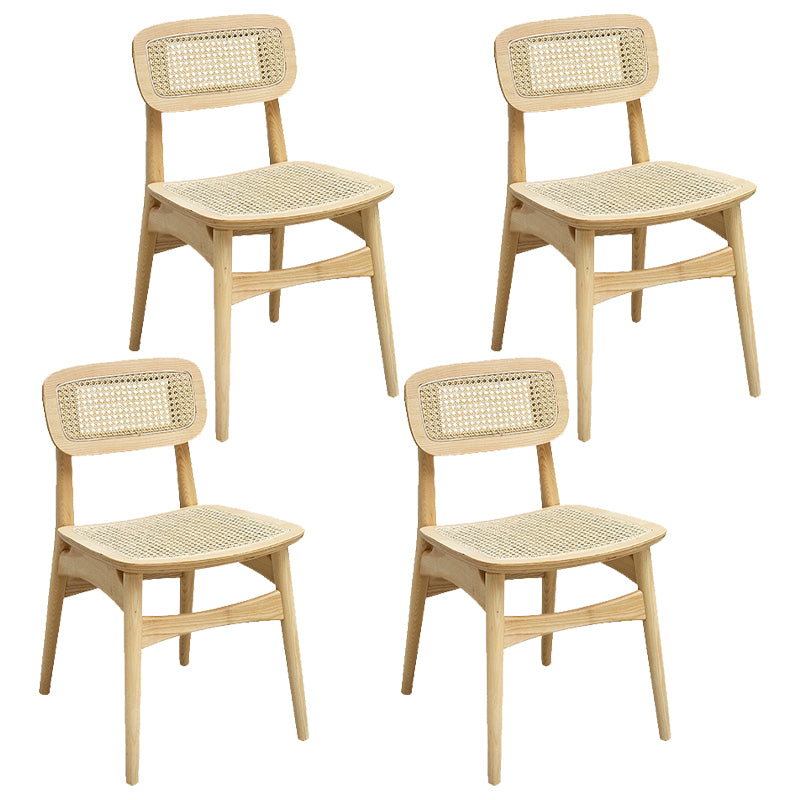 Modern Coffee Shop Dining Table Set  1/4/5 Pieces Solid Wood Dinette Set in Natural