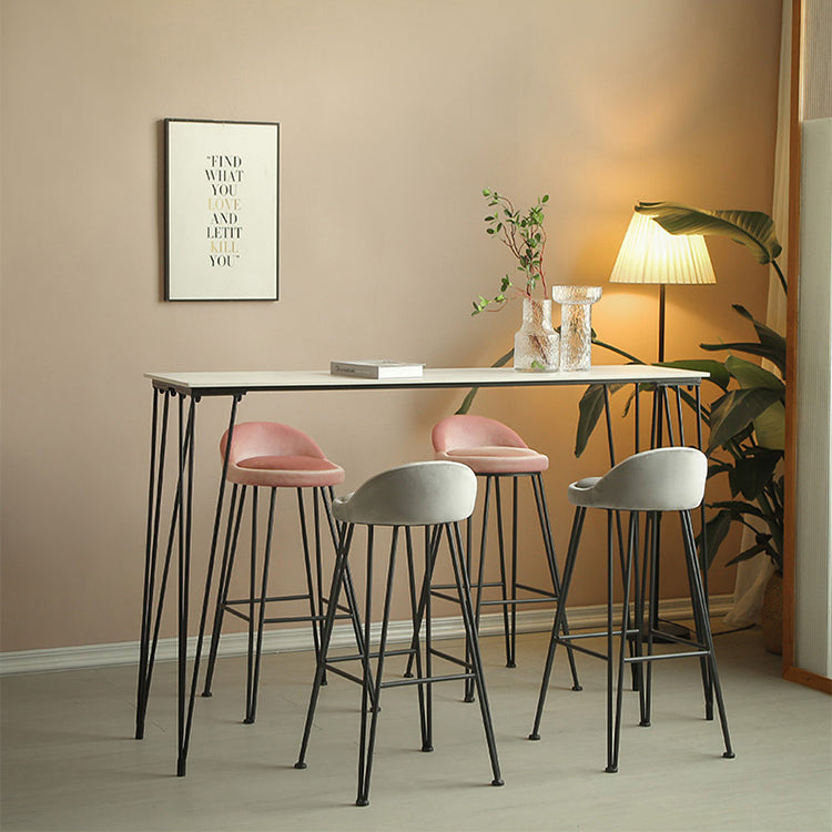 Rectangle Bar Table Industrial Stone Bar Wine Table with 4 Legs