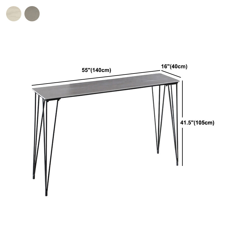 Rectangle Bar Table Industrial Stone Bar Wine Table with 4 Legs