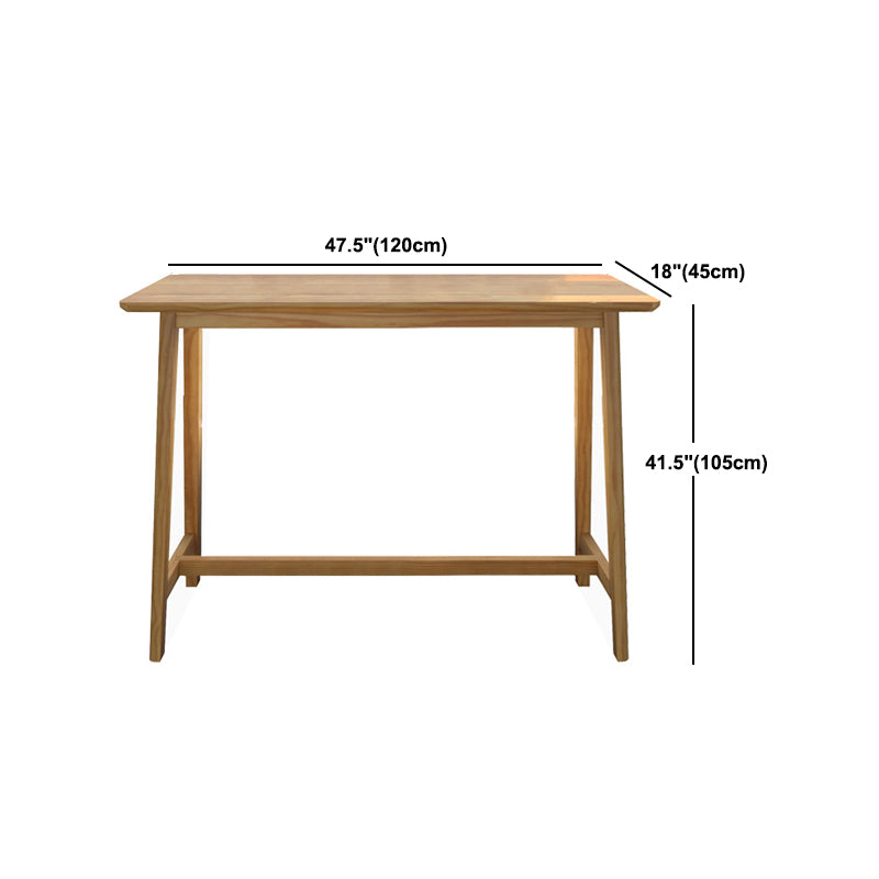 Contemporary Rectangle Bar Table Solid Wood Bistro Bar Desk for Indoor