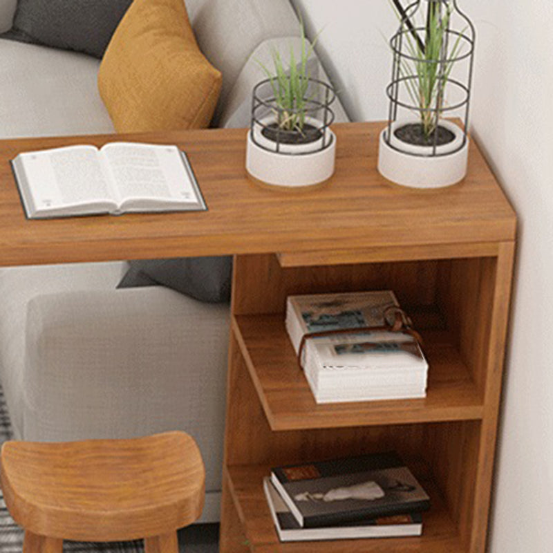 Modern Solid Wood Bar Table Rectangle Bar Dining Table with Storage