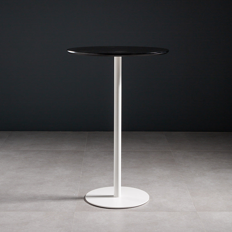 41.3"H Industrial Pedestal Pub Table Round Bistro Bar Solid Wood Table