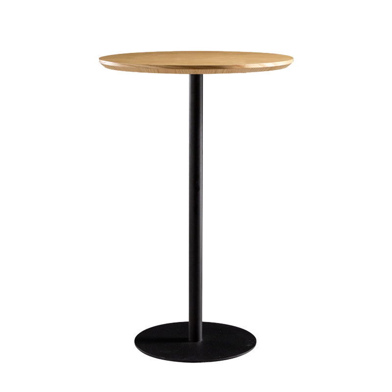 41.3"H Industrial Pedestal Pub Table Round Bistro Bar Solid Wood Table