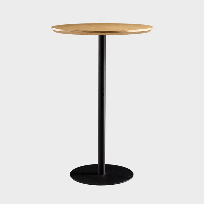 41.3"H Industrial Pedestal Pub Table Round Bistro Bar Solid Wood Table
