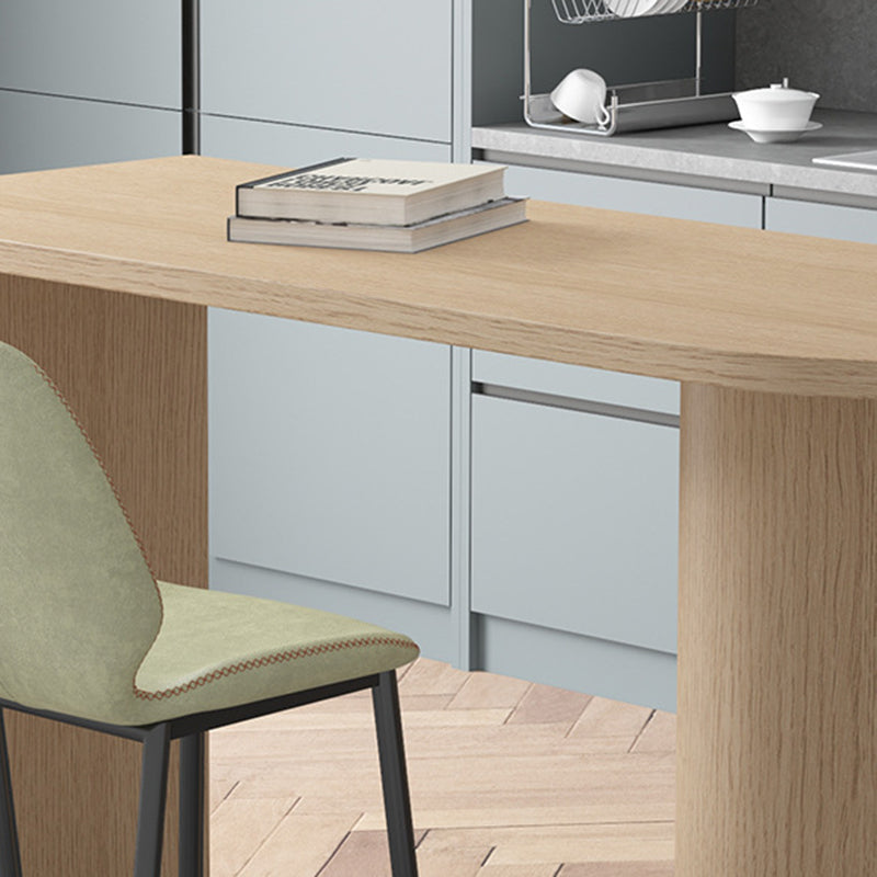 Contemporary Wood Bar Table Bistro Bar Desk with Double Pedestal