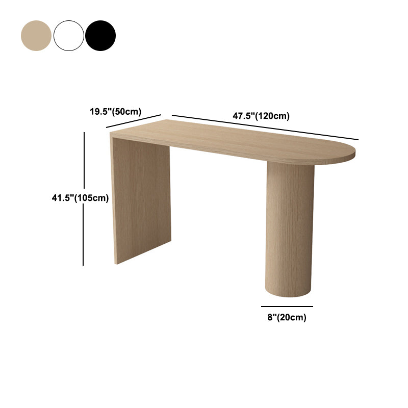 Contemporary Wood Bar Table Bistro Bar Desk with Double Pedestal