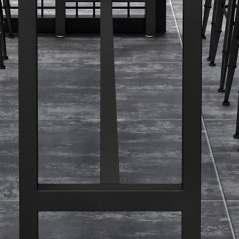 Industrial Rectangle Bar Table Solid Wood Bar Dining Table with Trestle Base