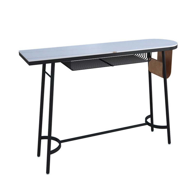 Traditional Luxury Stone Bar Table Bistro Bar Desk with Trestle Base