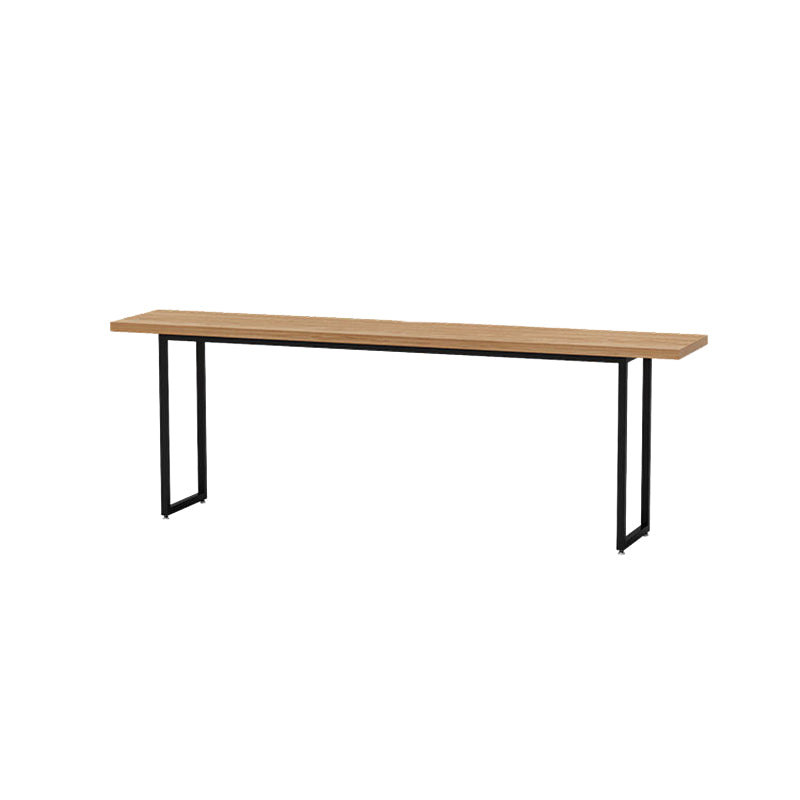 Industrial Rectangle Bar Table Solid Wood Bar Table with Metal Base
