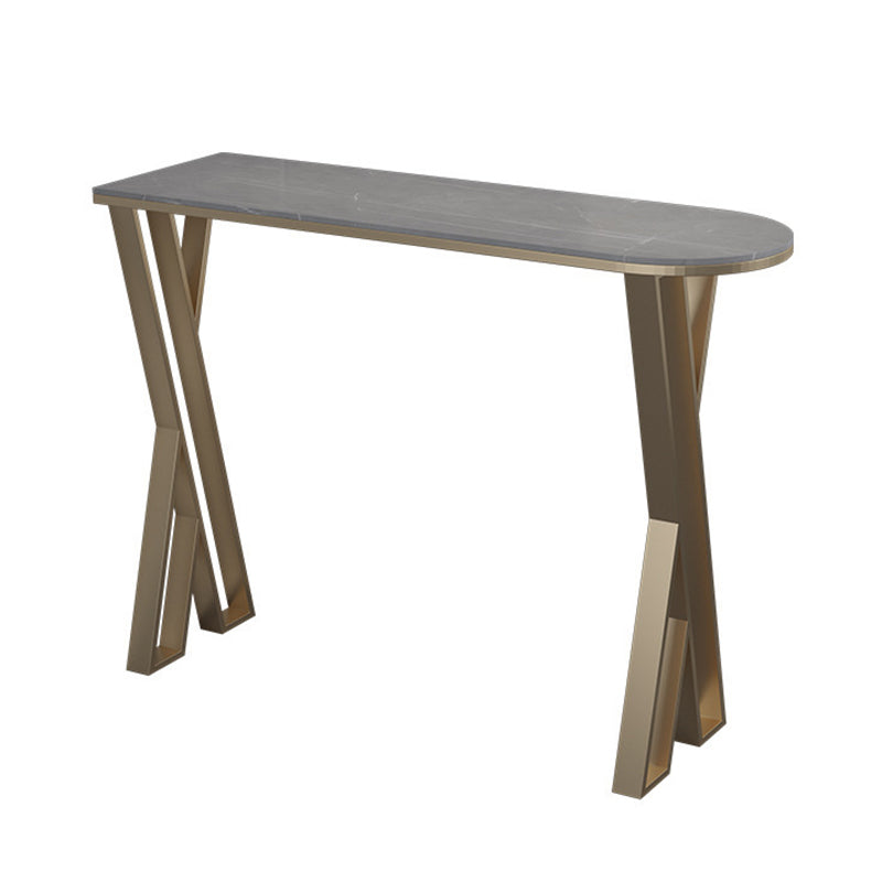 Stone Top Pub Table Traditional Luxury Bar Table with Double Pedestal