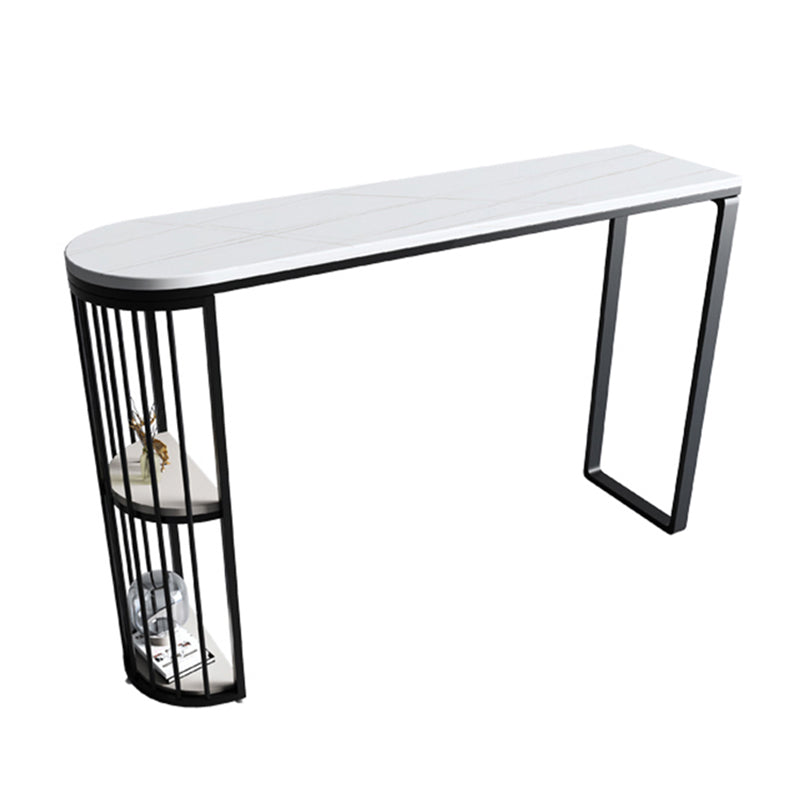 Stone Top Irregular Bar Table Traditional Luxury Bistro Table with Double Pedestal