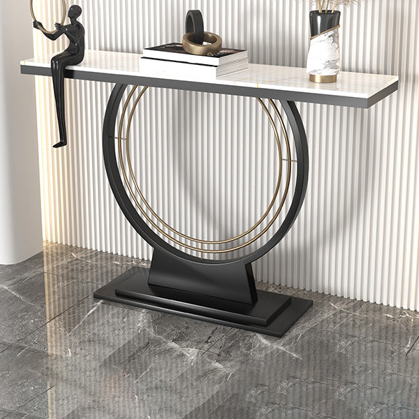 Contemporary Stone Console Sofa Table Rectangle End Table for Hall
