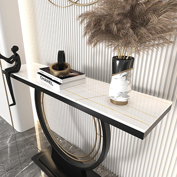 Contemporary Stone Console Sofa Table Rectangle End Table for Hall