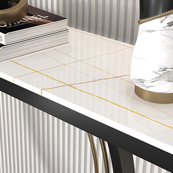 Contemporary Stone Console Sofa Table Rectangle End Table for Hall