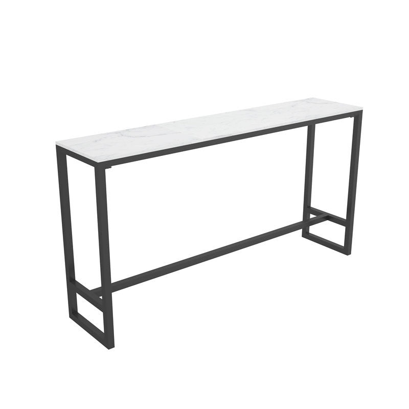 Modern 1/7 Pieces Bar Table Set Rectangle Stone Counter Table with Stools for Living Room