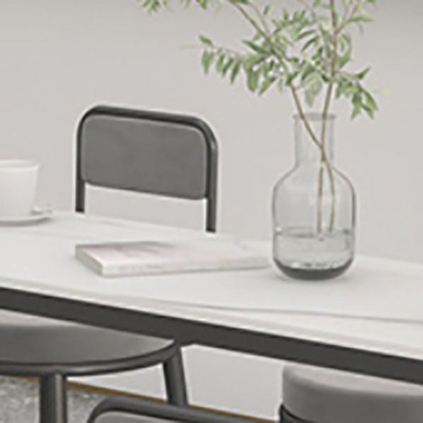 Modern 1/7 Pieces Bar Table Set Rectangle Stone Counter Table with Stools for Living Room