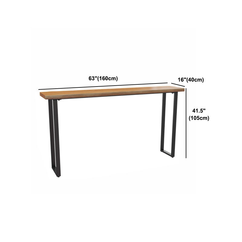Modern Table Set 1/7 Pieces Bar Rectangle Wood Counter Table with Stools for Milk Tea Shop