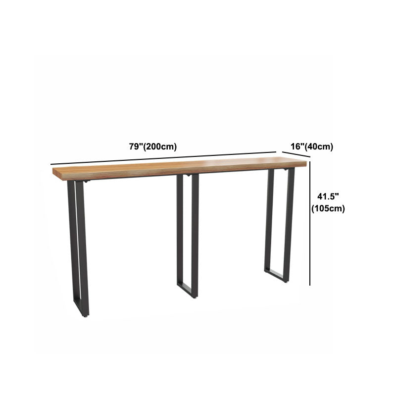 Modern Table Set 1/7 Pieces Bar Rectangle Wood Counter Table with Stools for Milk Tea Shop