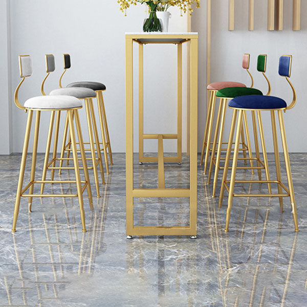 Glam Style 1/2/7 Pieces Faux Marble Bar Table Set Fixed Table Counter Set for Home Use