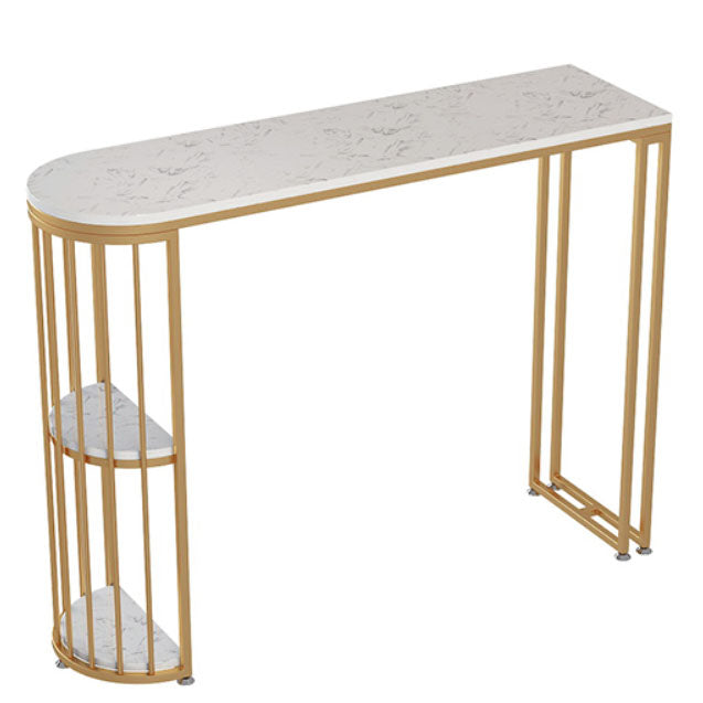 Glam Bar Table Set 1/3 Pieces Stone Counter Table with High Stools for Balcony
