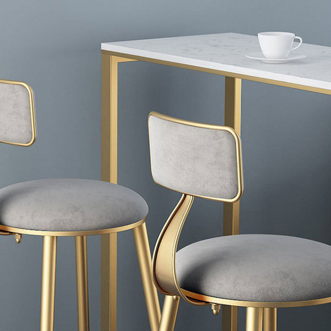 1/3 Pieces Luxurious Rectangular Pub Table Set Artificial Marble Top Bar Table Set