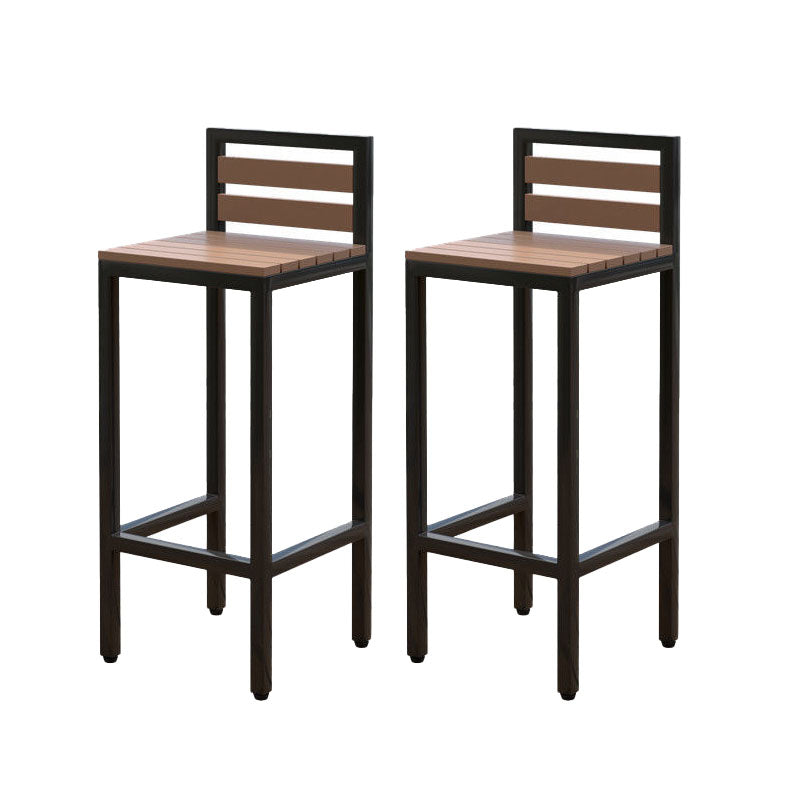 Contemporary Bar Table Set 1/2/5 Pcs Iron Black Metal Frame Bar Table and Stools