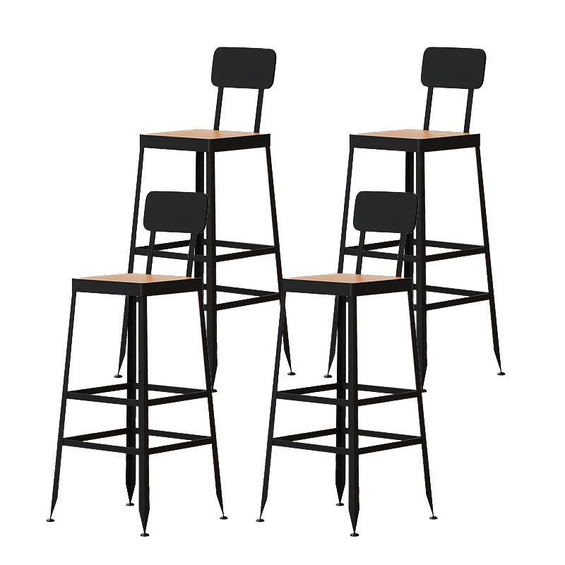 Industrial Table and Stool Set 1/4/7 Pcs Solid Wood Bar Table with Iron Base Stools