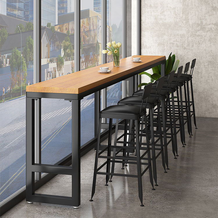 Industrial Table and Stool Set 1/4/7 Pcs Solid Wood Bar Table with Iron Base Stools
