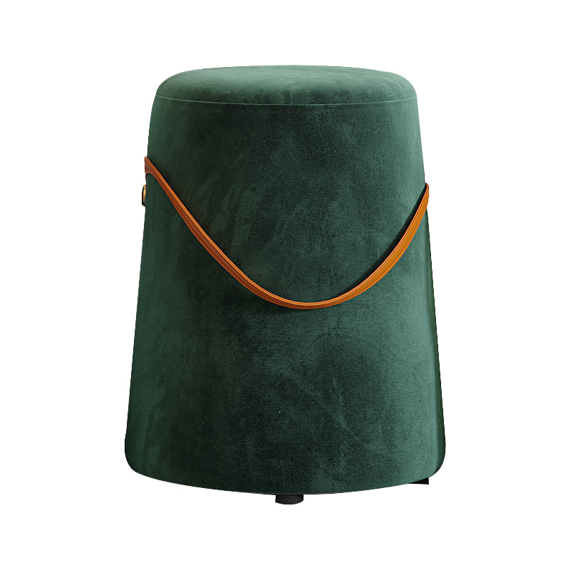 Contemporary Footstool Ottoman Fabric Upholstered Portable Round Ottoman