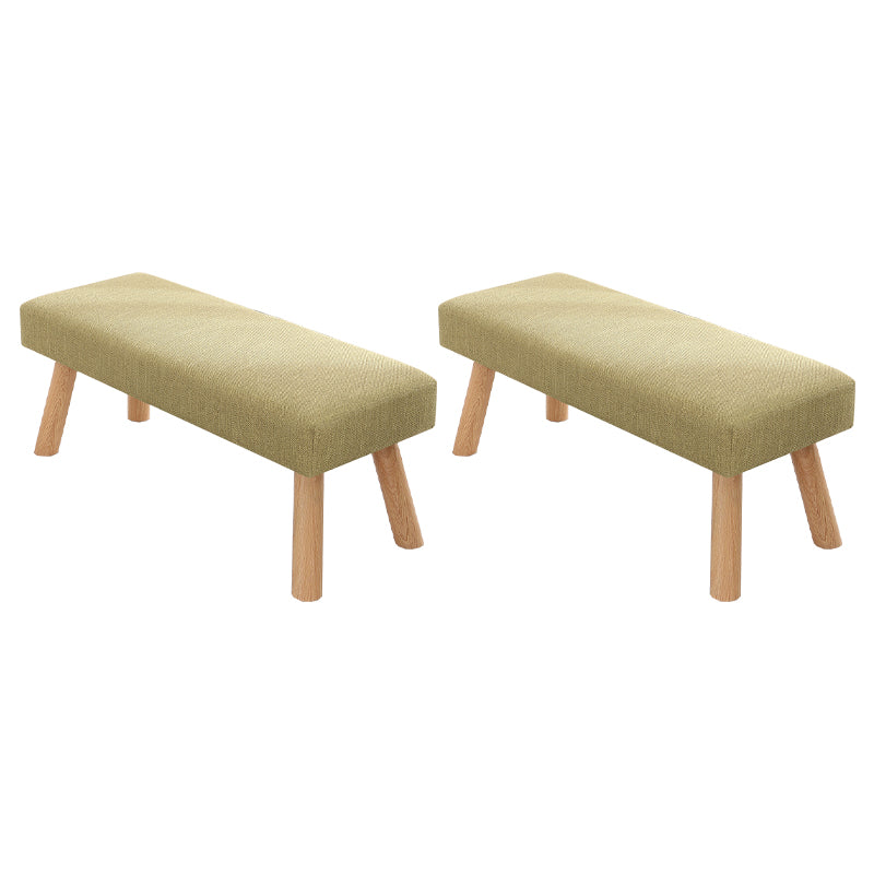 Contemporary Scratch Resistant Ottoman Rectangle Green Pine Wood Cube