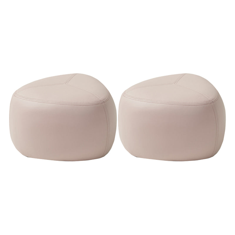 Modern Novelty Shape Ottoman Plain Leather Ottoman Stoolfor Living Room