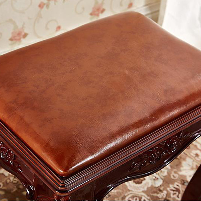 Mid-Century Modern PU Leather Ottoman Plain Rectangle Mildew Resistant Target Pouf