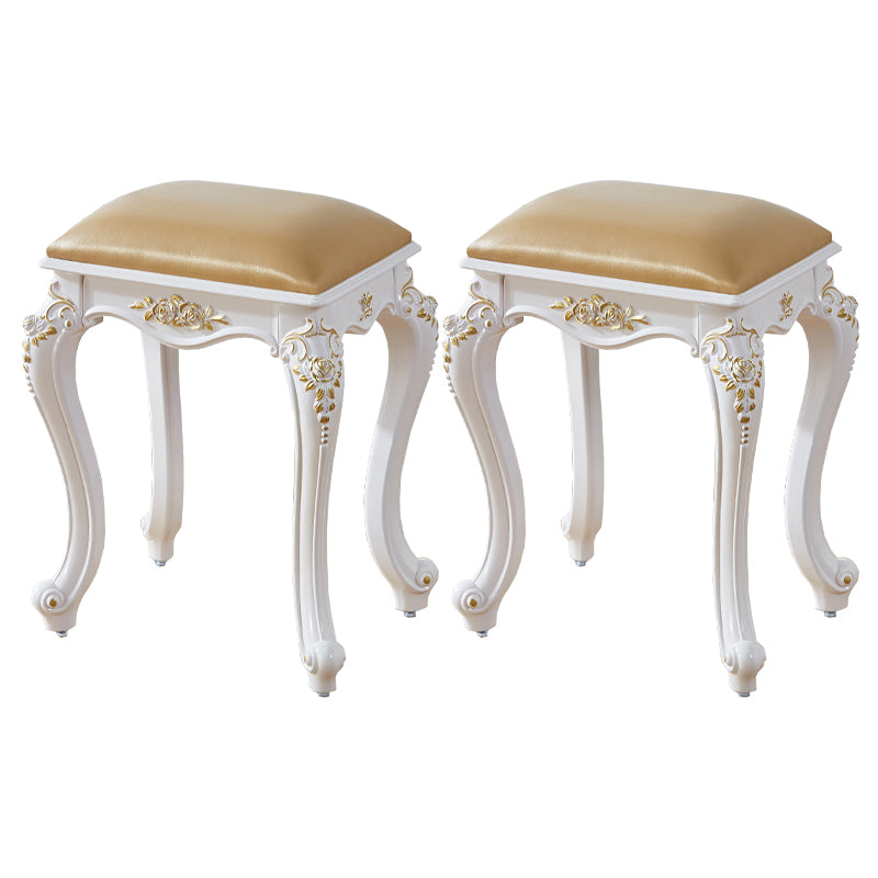 Vintage PU Leather Ottoman Plain Rectangle Stain Resistant Pouf Chair