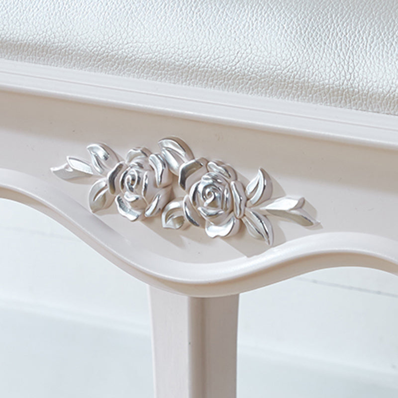 Vintage PU Leather Ottoman Plain Rectangle Stain Resistant Pouf Chair