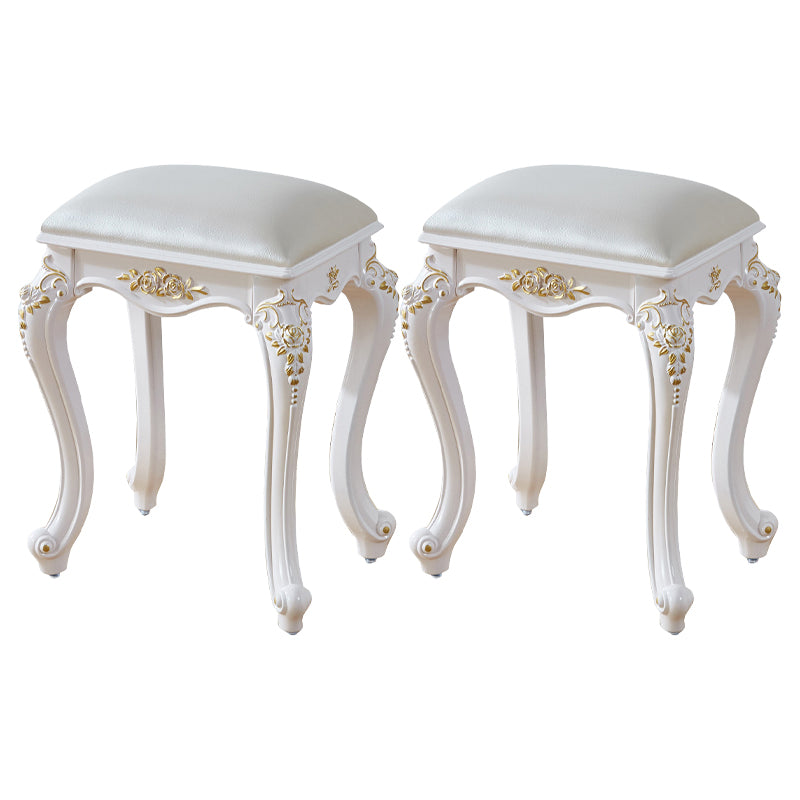 Vintage PU Leather Ottoman Plain Rectangle Stain Resistant Pouf Chair