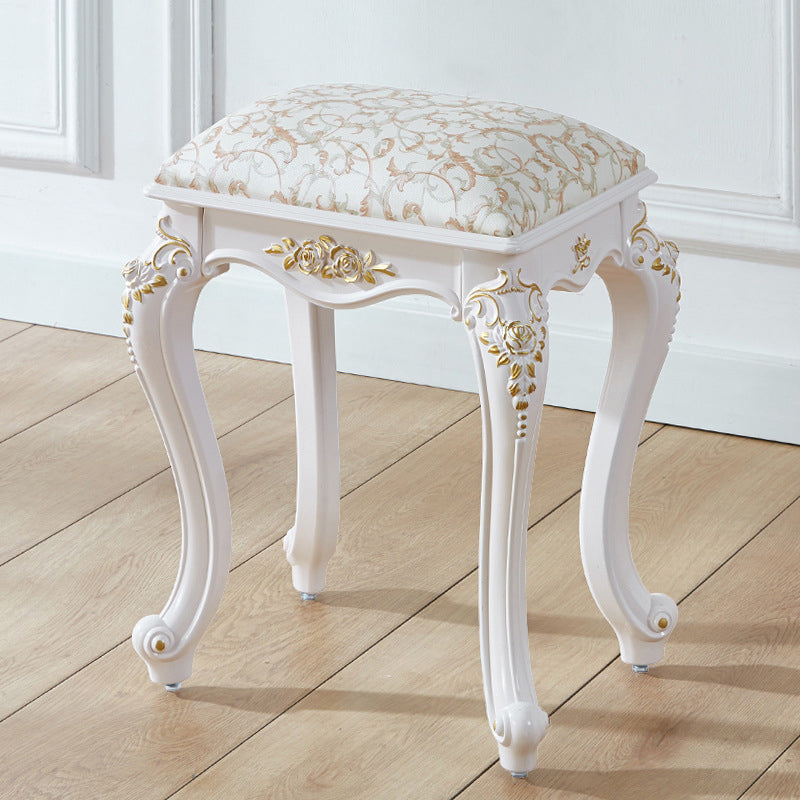 Vintage PU Leather Ottoman Plain Rectangle Stain Resistant Pouf Chair