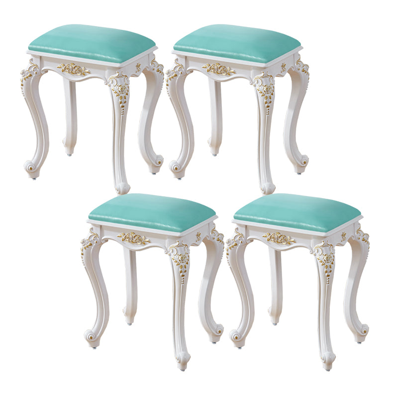 Vintage PU Leather Ottoman Plain Rectangle Stain Resistant Pouf Chair