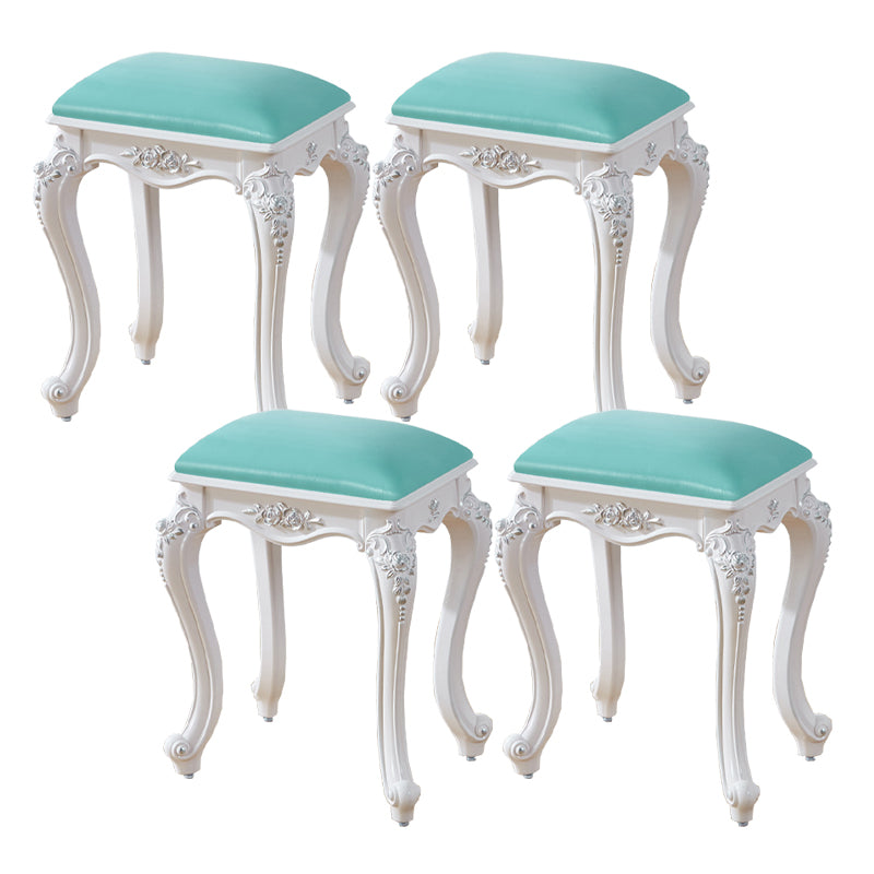 Vintage PU Leather Ottoman Plain Rectangle Stain Resistant Pouf Chair